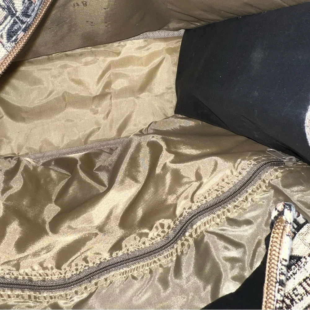 4/$40 Signature Lady Canvas Printed Tapestry Beige Shopping Tote‎ Bag